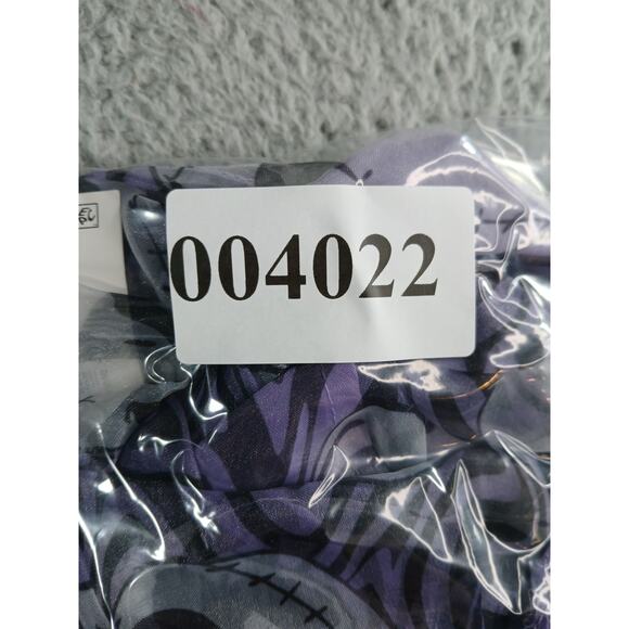 Disney Dress Jack Skellington Girls Medium Purple Kids Puff Sleeve Halloween NWT - Picture 8 of 8